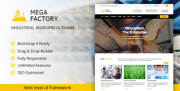 Mega Factory- Industrial WordPress Theme